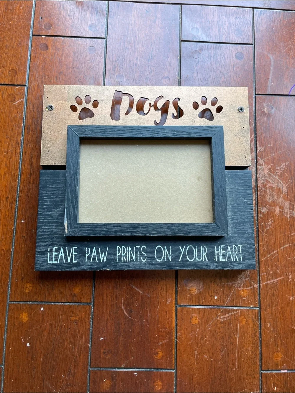 Dogs Paw Print Photo Frame - Black